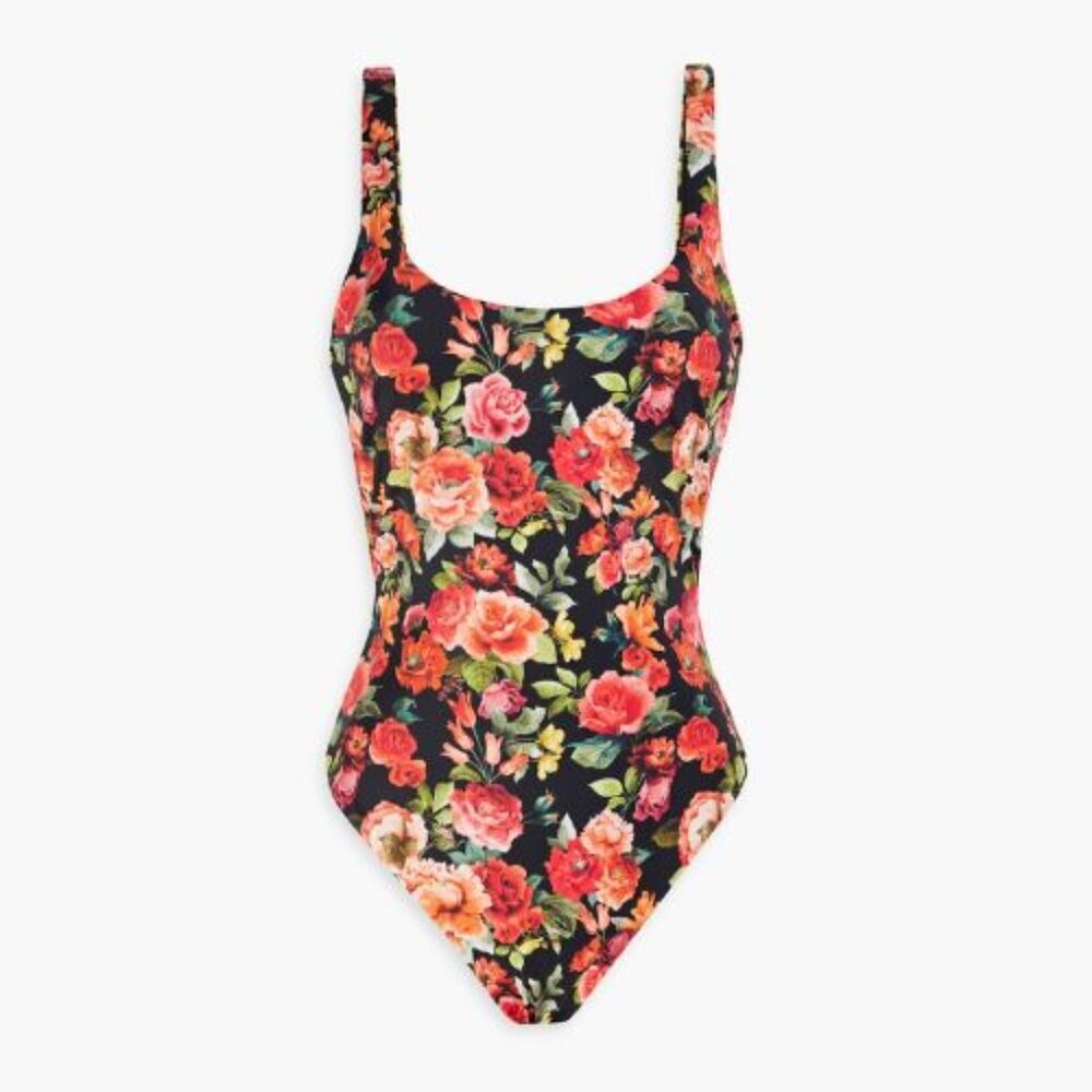 New! Onia Black Rachel Floral One-Piece Swimsuit Size XS 38044